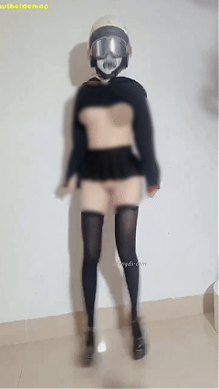 推特大奶头盔姬 喝水杯的猫 抖奶裸舞动感摇摆第二弹【75V】【964M】