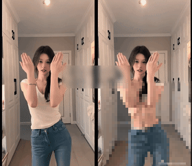 【AI重磅】抖音网红 小白菜晚上好 一只77 脱衣舞蹈日常对比【2V】【1.67G】