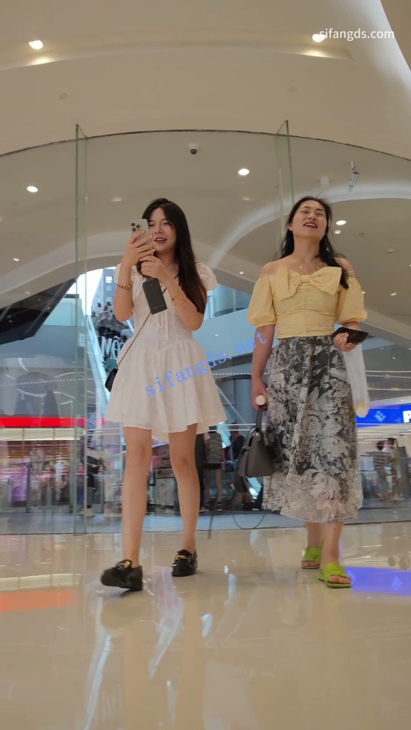 【永久专享】【CSCD】白色连衣裙小姐姐和闺蜜逛街，灰色内内【1V】【445M】