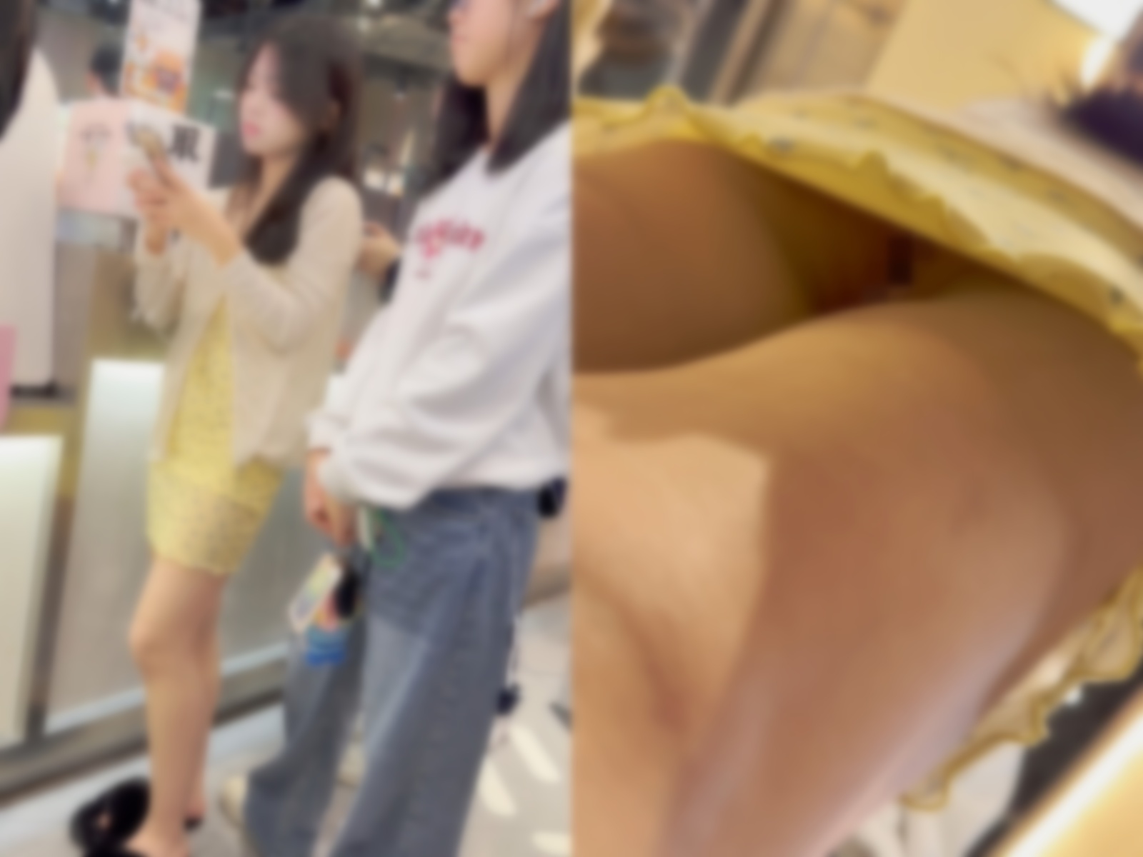 【永久专享】【KFC】学妹和同学逛街·别人学生装只有她穿了包臀裙骚窄内【1V】【318M】