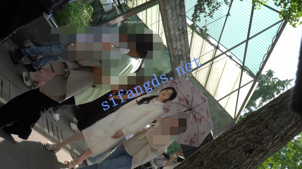 【永久专享】（空城原创）旗袍长裙美女逛公园，淡绿N包裹肉臀【1V】【256M】