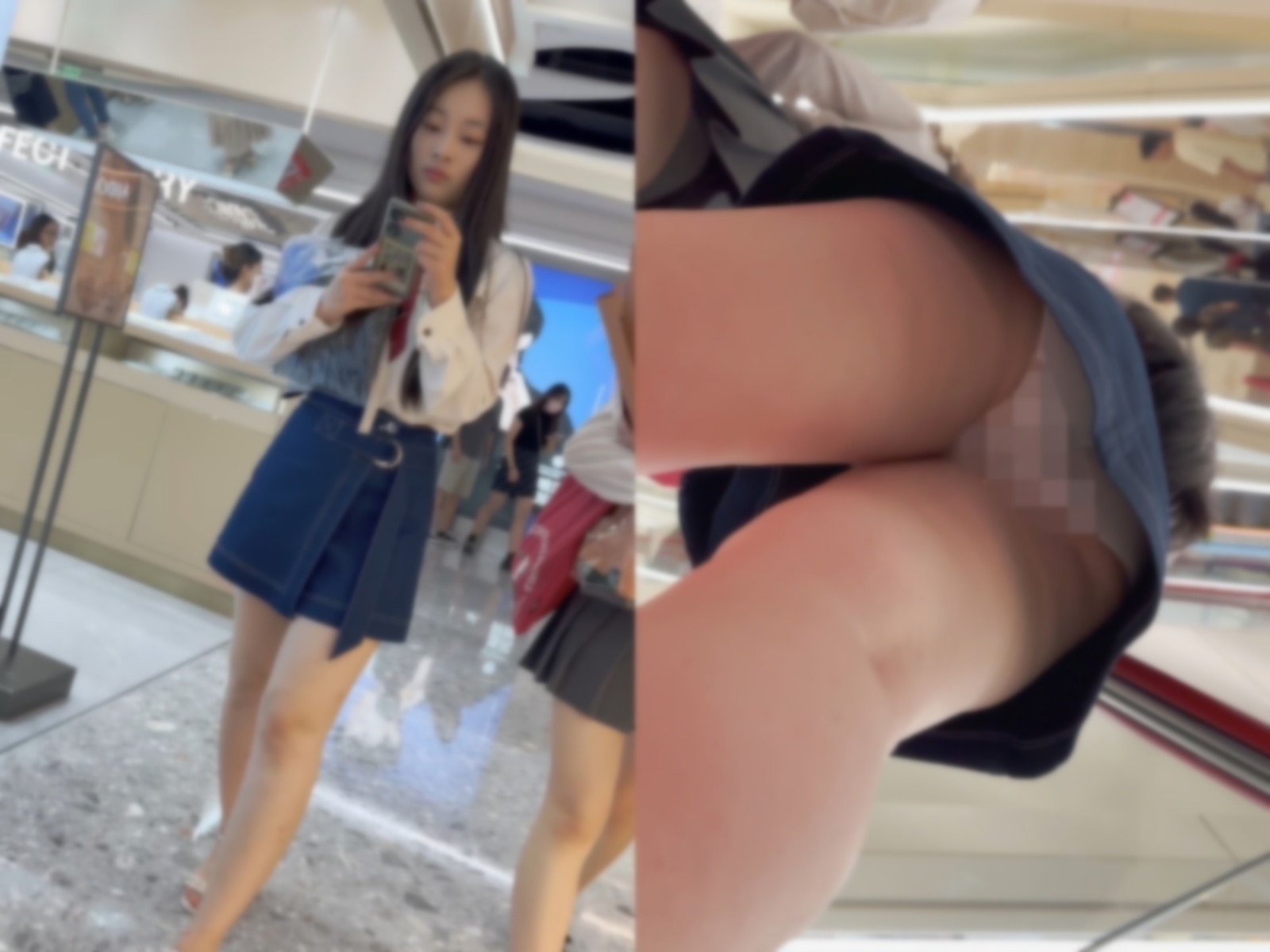 【永久专享】【KFC】靓女下班回家·一直专注玩手机·短裙半透白内尿黄一片【1V】【764M】