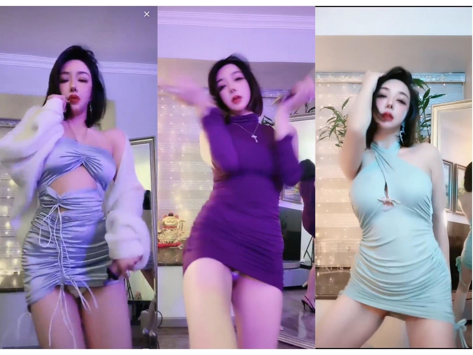 【抖音】爱媛媛------整容脸主播，直播擦边骚舞疯狂露底【29V】【468M】