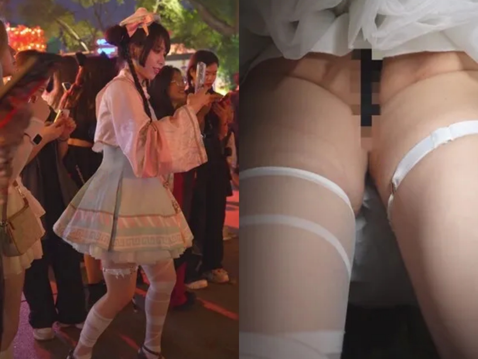 【永久专享】(BC-AA-599)双马尾小僵尸cos小姐姐拍照..蕾丝窄内开闪抄底【1V】【359M】