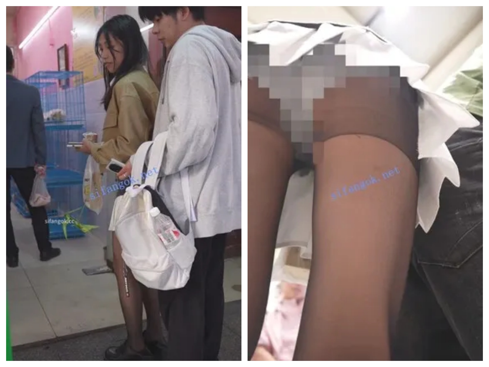 【永久专享】(BC-AA-619)百褶裙小姐姐超薄黑丝逛街..弯腰被抄底灰色无痕内【1V】【326M】