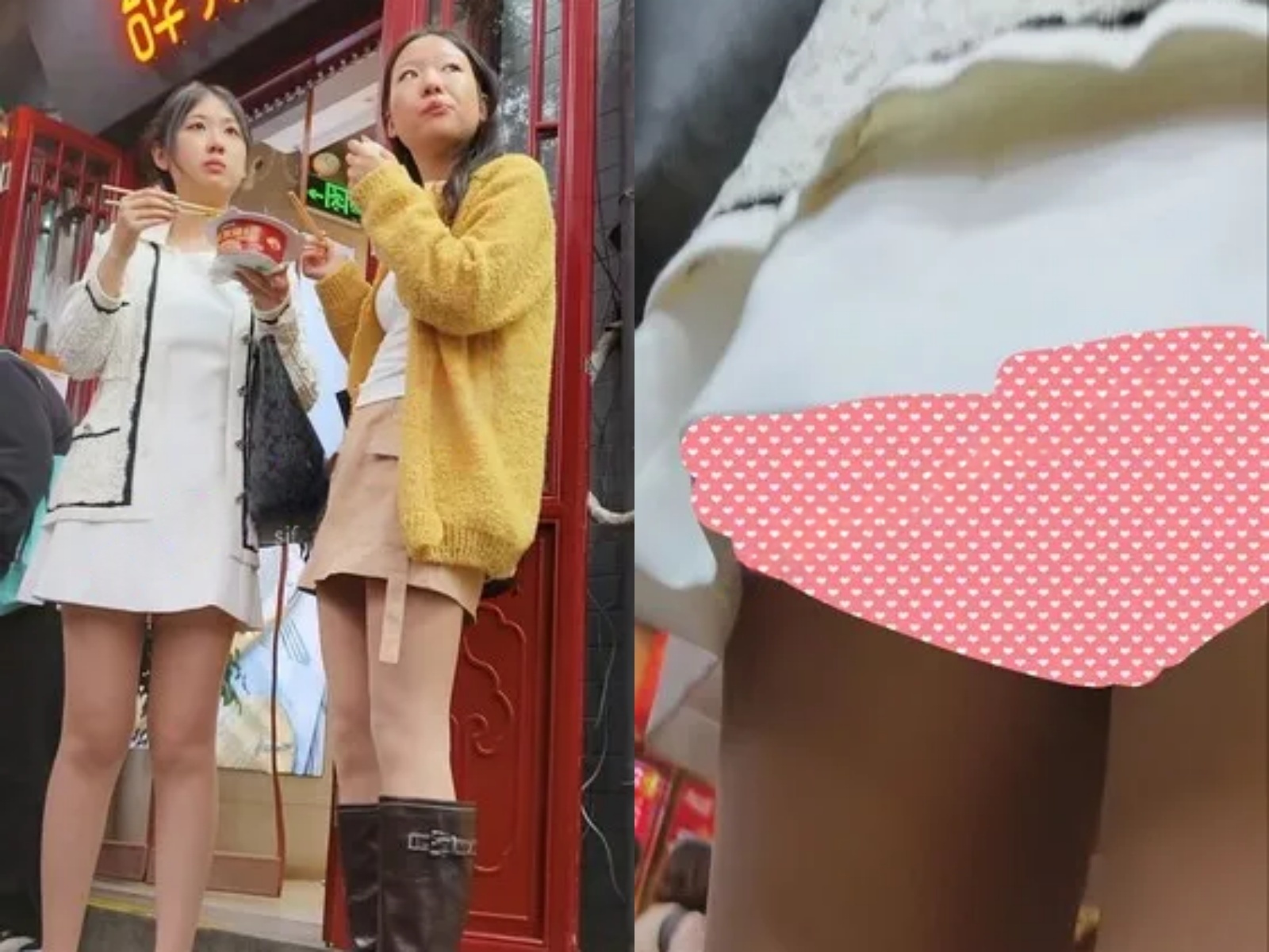 【永久专享】原创抄底小吃街极品超薄肉丝姐妹花【1V】【1.97G】