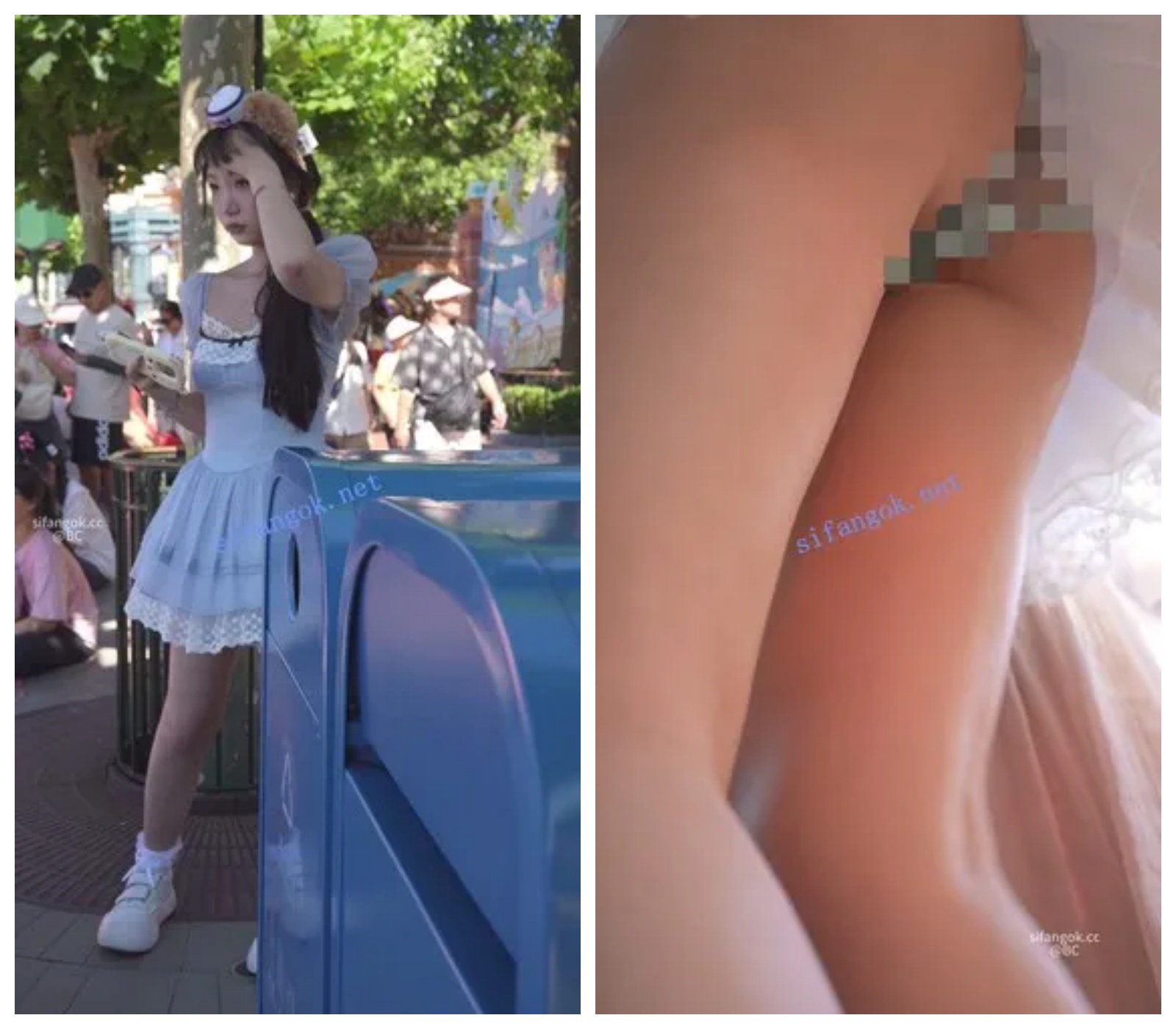 【永久专享】(BC-AA-616)蓝色蕾丝裙小姐姐看表演..半透明内半蹲被前后CD【1V】【1.34G】