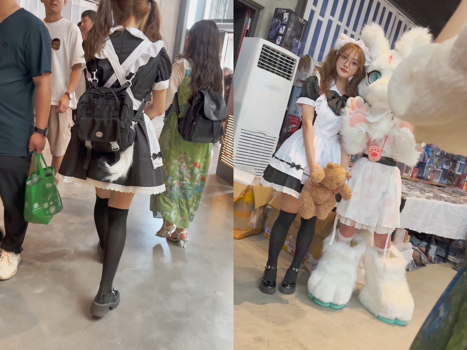 【永久专享】【KFC】双马尾女仆装学生妹和妈妈逛街·过膝黑丝白内前后CD【1V】【1.08G】