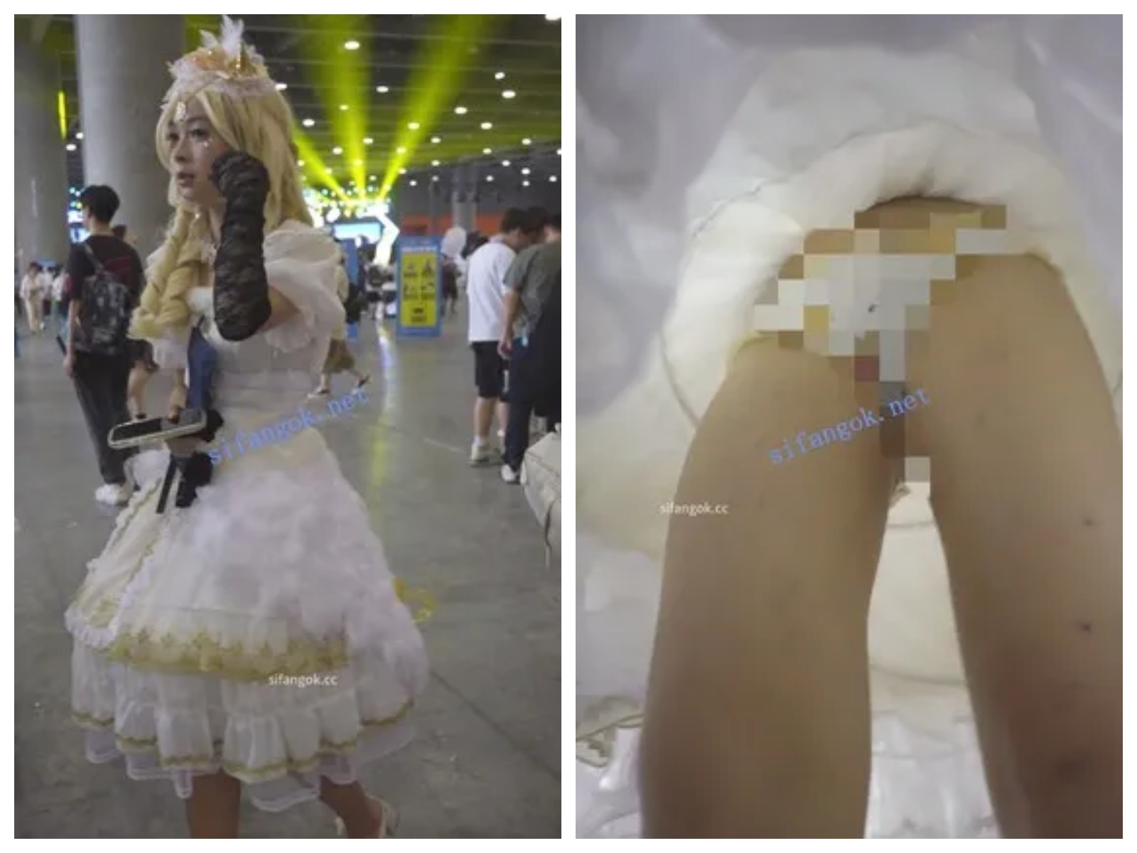 【永久专享】【xxn-343】金发cos小姐姐逛街..可爱卡通内前后CD勒出13缝【1V】【525M】