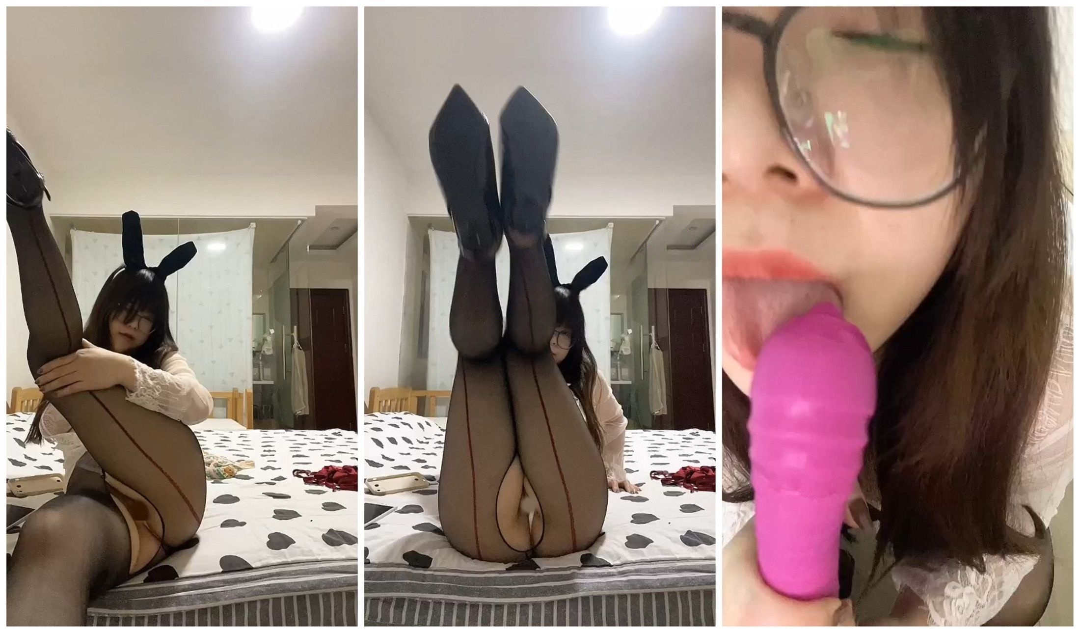 【BIGO福利】大奶肉感眼镜妹子【慢慢_Rice】脸穴同框道具自X【28V】【1.44G】