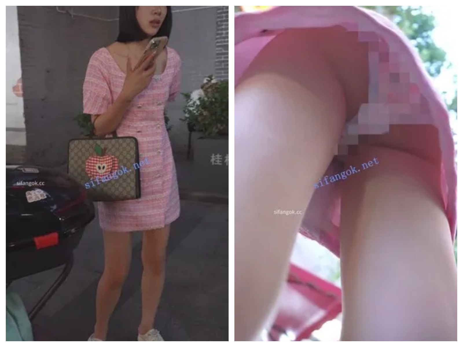 【永久专享】(BC-AA-612)粉裙小姐姐路边买小吃..坐下走光直接给你看花内【1V】【358M】