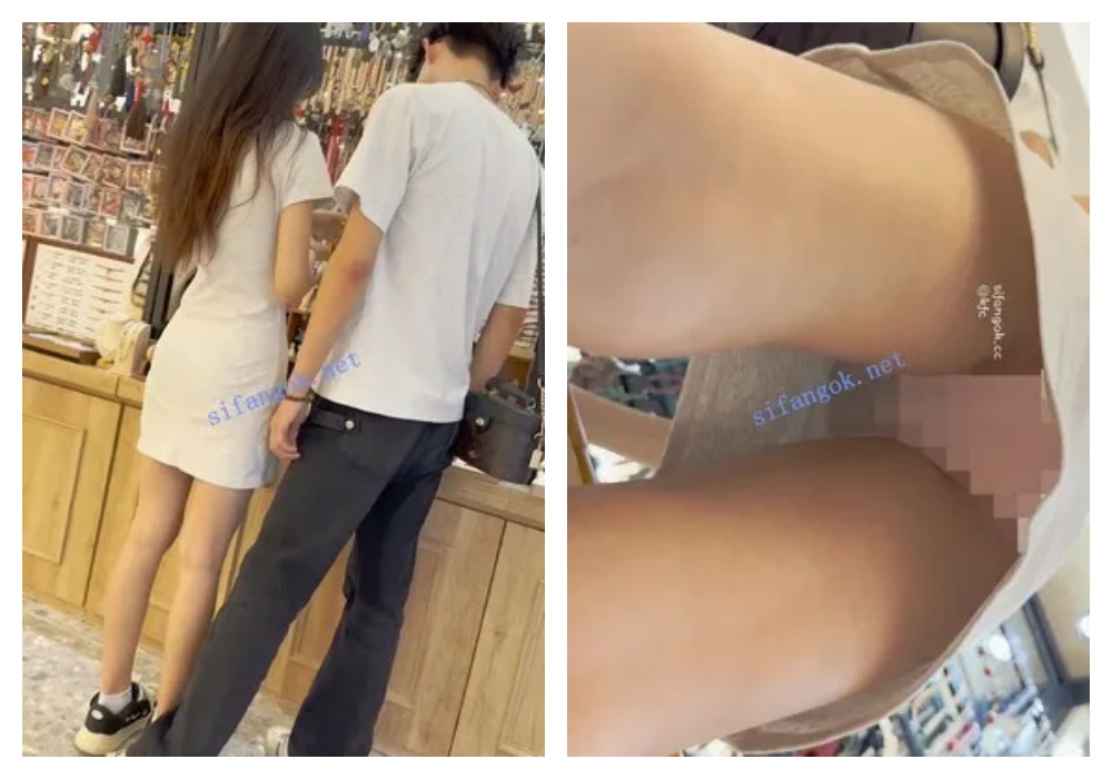 【永久专享】【KFC】学生妹和男友逛街·情侣服短裙·粉色内内前后CD【1V】【414M】