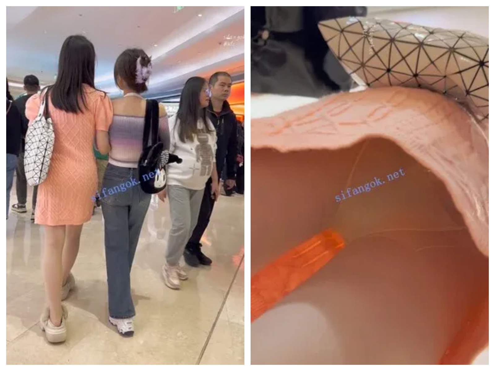 【永久专享】【KFC】长裙靓女和闺蜜逛街·肉色丝袜有点厚·微透一点白内 【1V】【309M】