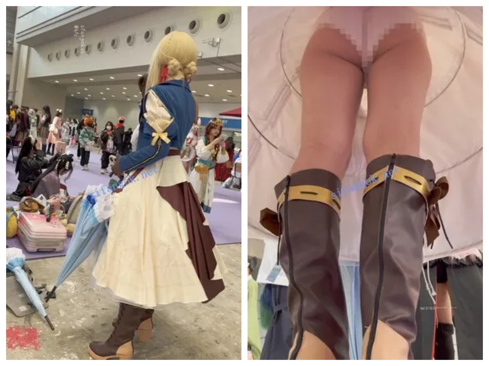 【永久专享】【KFC】COSER学生妹和男友相同装扮逛街·粉色内内低角度前后CD【1V】【384M】