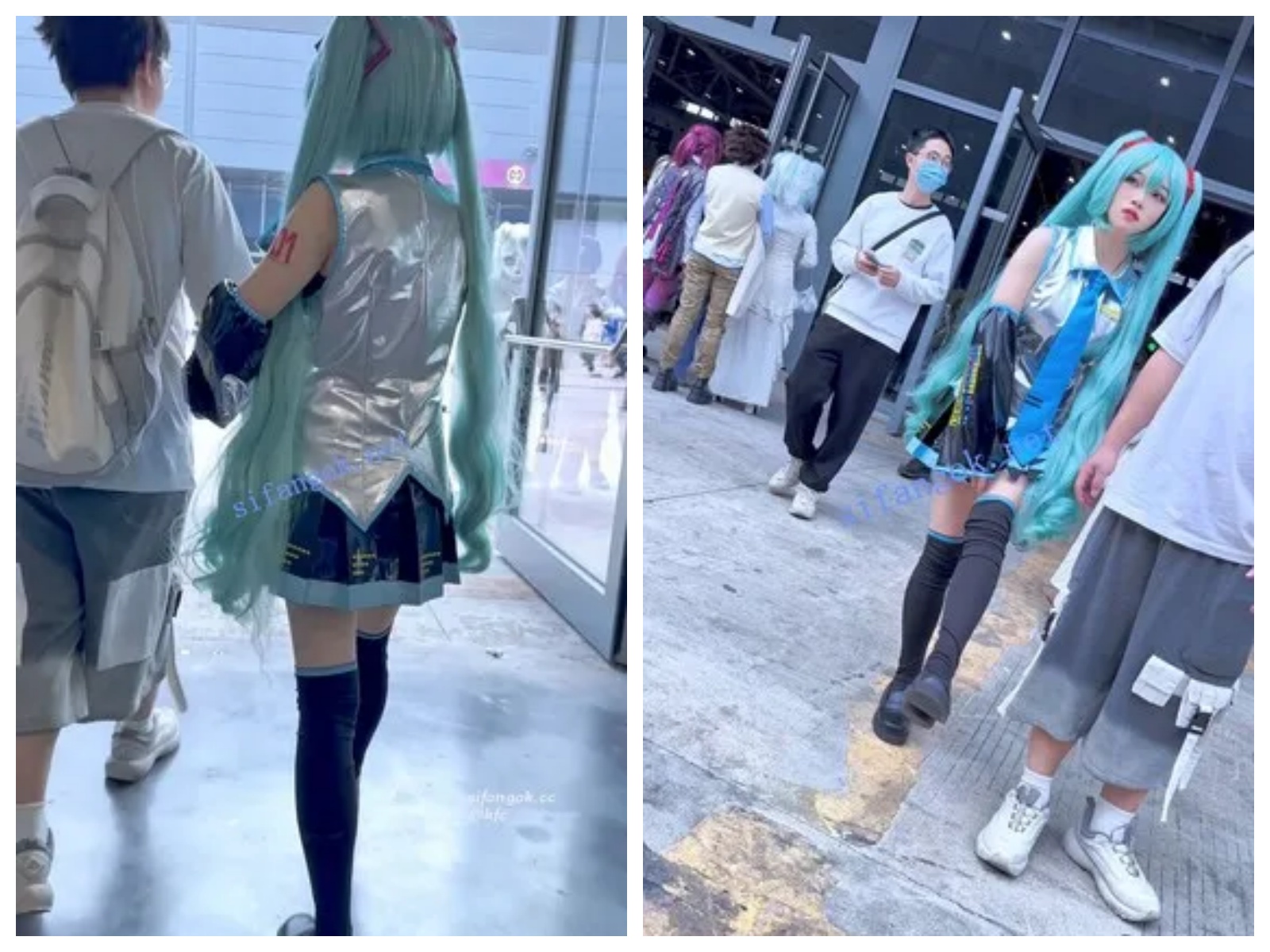 【永久专享】【KFC】萌妹COSER和男友逛街·短裙过膝袜粉色内内【1V】【250M】