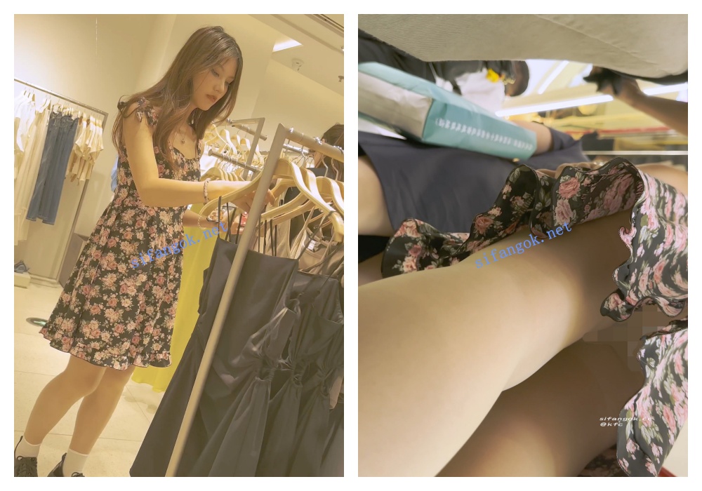 【永久专享】【KFC】混血学生妹跟着男友买衣服·碎花裙肉丝袜白内前后CD【1V】【434M】