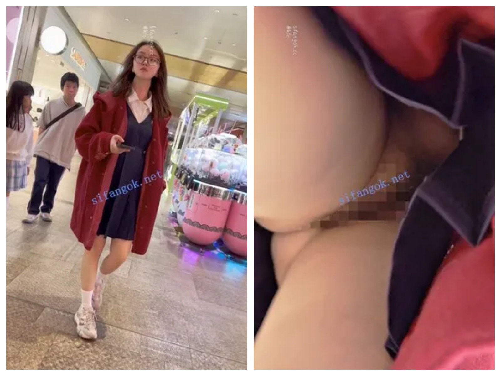 【永久专享】【KFC】无内学生妹·冬天光者屁股和闺蜜逛街·长时间CD大露毛【2V】【2.98G】