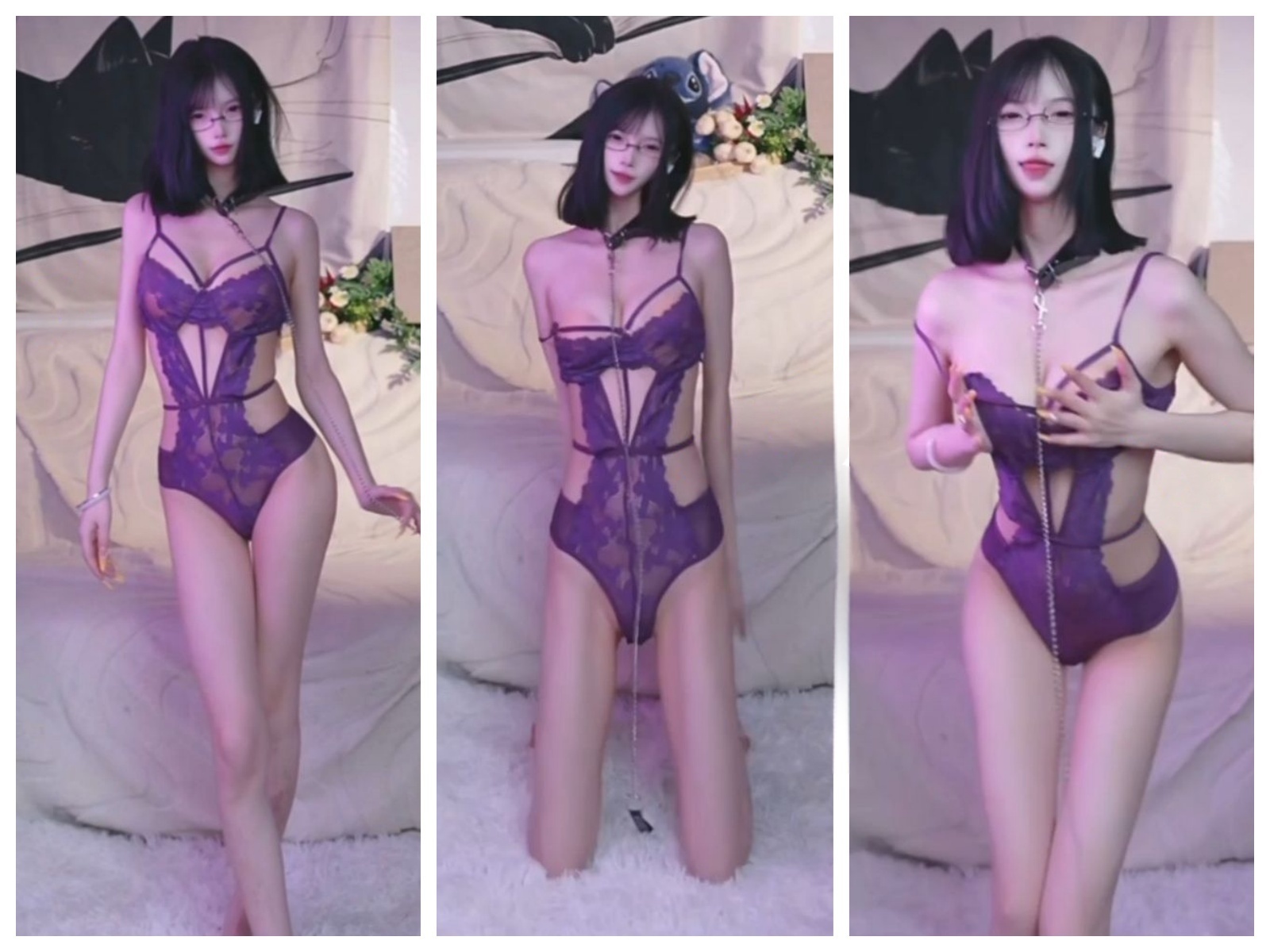 【B站】芥子柒鸭 情趣内衣 胸贴 定制骚舞 1V【1V】【139M】