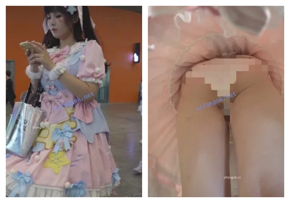 【永久专享】【xxn-348】可爱卡通裙小姐姐..宽松裙撑前后CD蕾丝边粉内【1V】【484M】