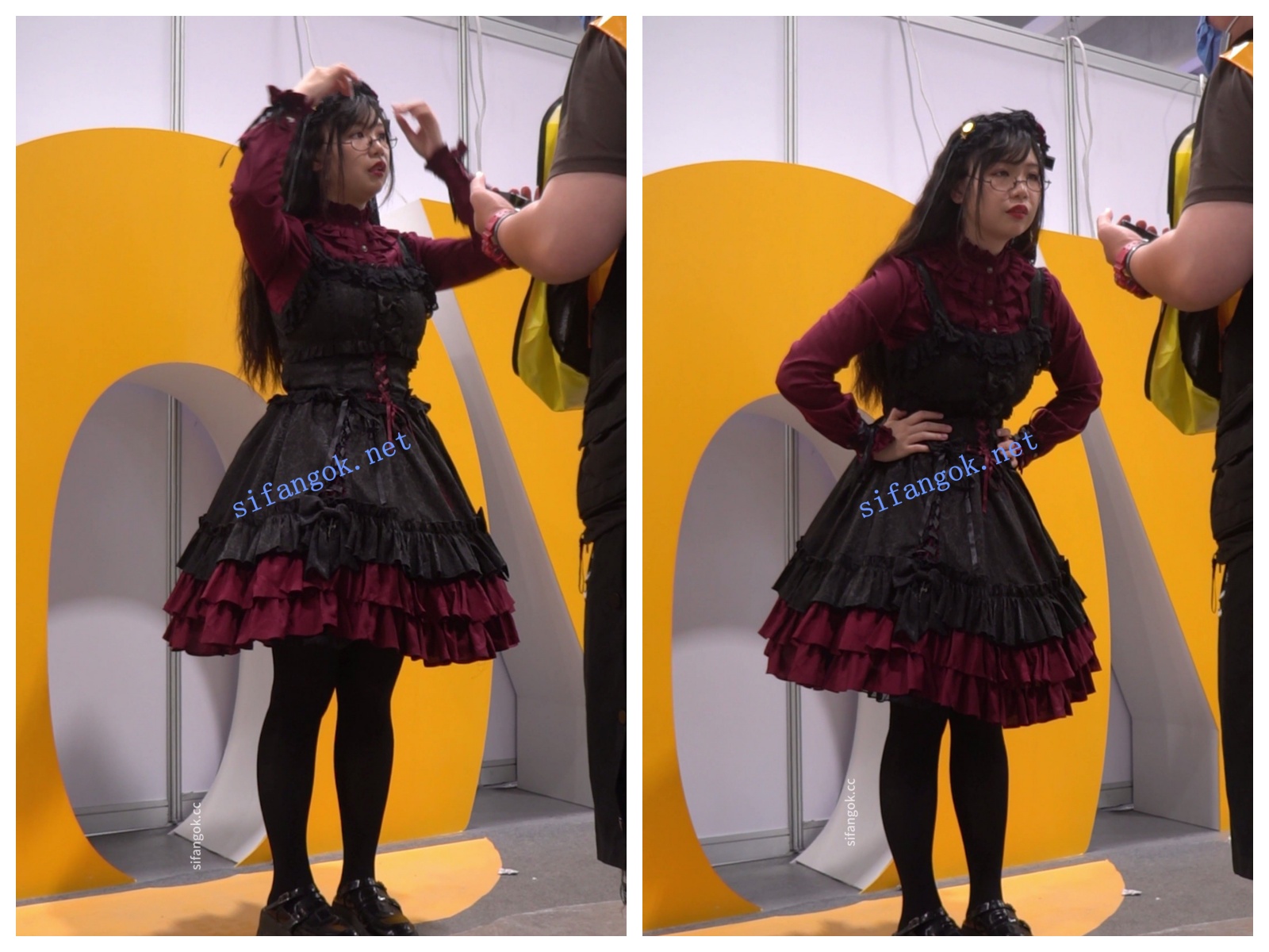 【永久专享】【xxn-157】展台主持人（2）..红黑色lo裙配黑丝屁股很翘【1V】【210M】