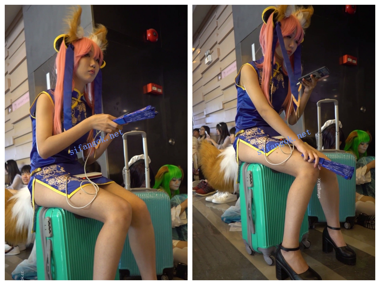 【永久专享】【xxn-158】玉藻前旗袍cos小姐姐..侧面露半个屁股CD无痕内【1V】【383M】