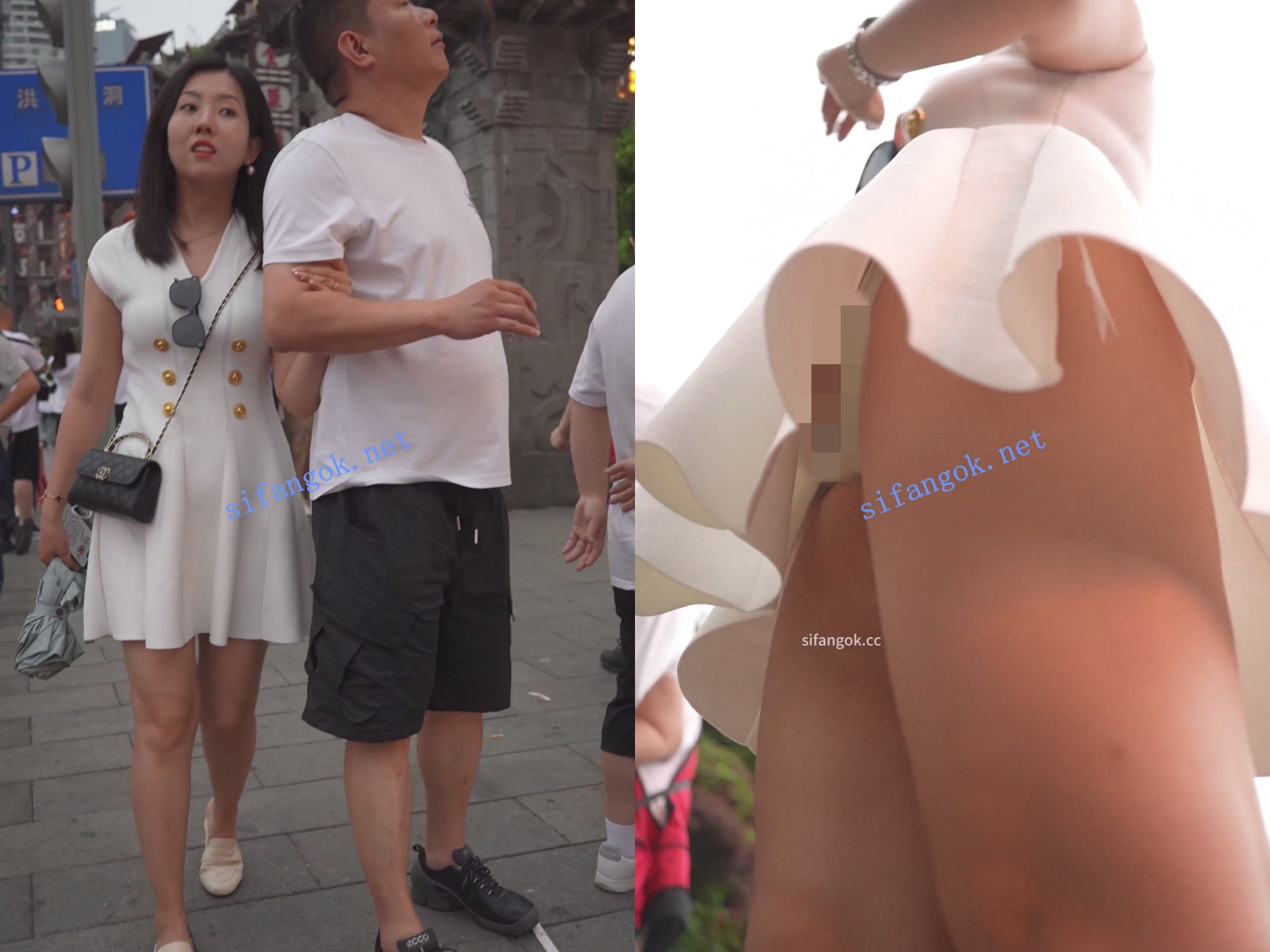 (BC-AA-645)白裙少妇景点弯腰拍照贴镜头..一路跟拍纯白色内裤【1V】【220M】