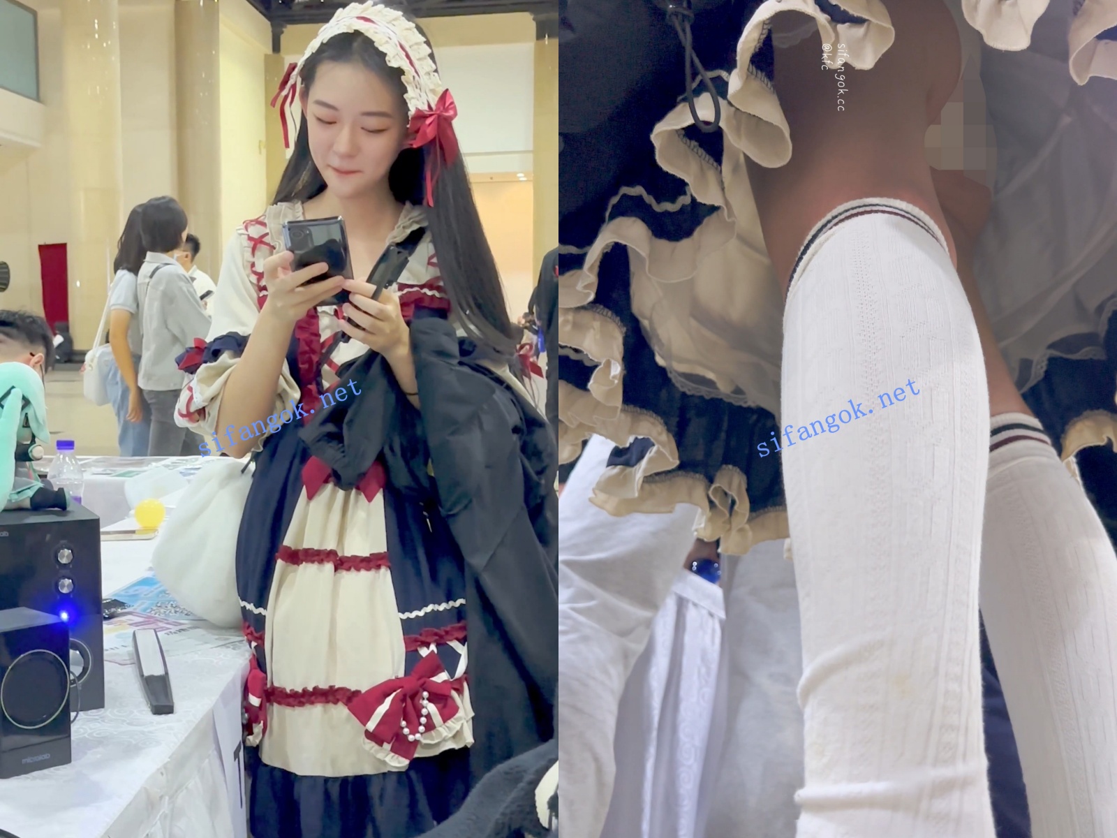 【KFC】萝莉塔群学生妹专注玩手机·过膝白丝白内低角度CD【1V】【883M】