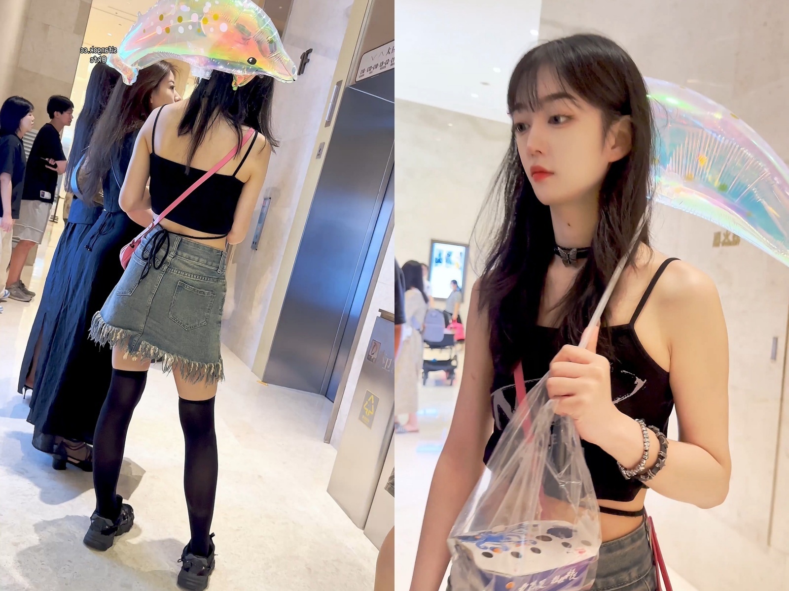 【KFC】拿气球的美女腿都被掐紫了·估计是M·过膝黑丝粉色内【1V】【294M】