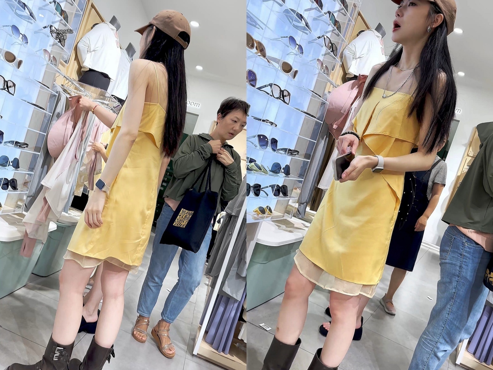 【KFC】靓女和男友逛街·打打闹闹满街撒狗粮·长裙白色内内【1V】【243M】
