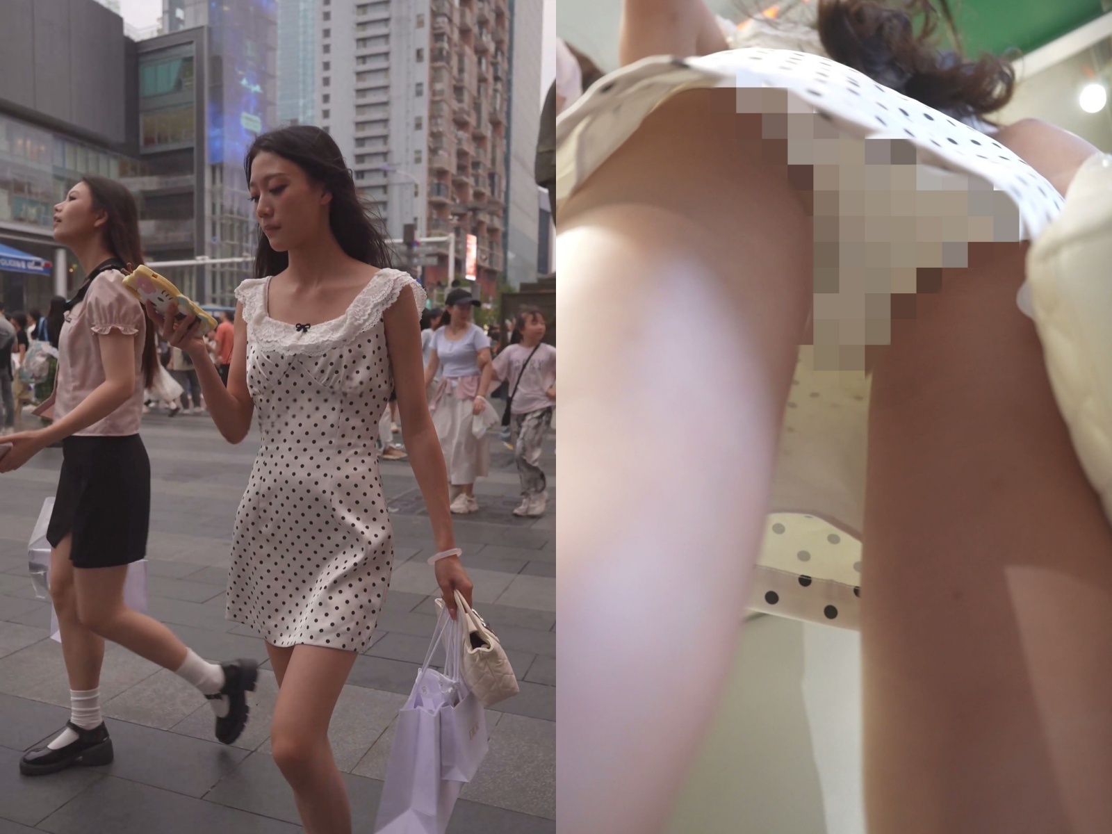 (BC-AA-653)一箭双雕两位小姐姐..粉色窄内透心凉+宽松裙白内【1V】【319M】