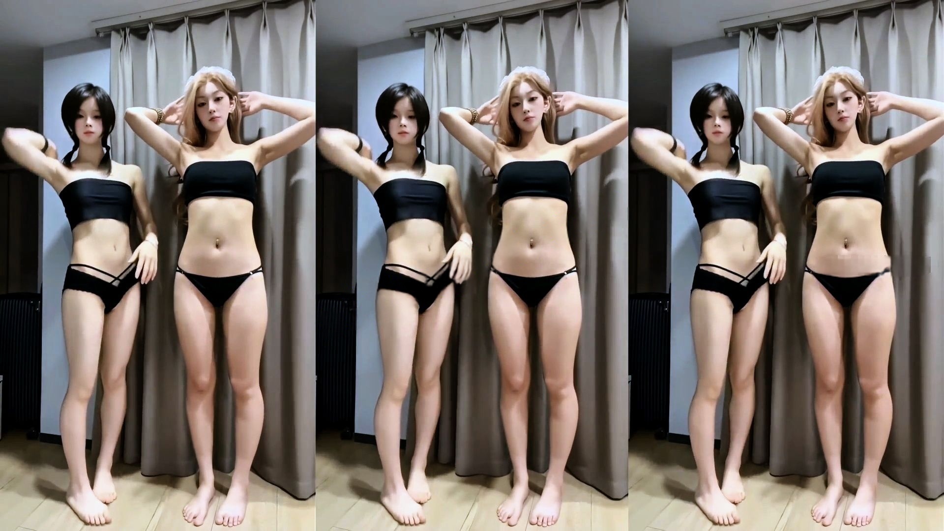 【抖音】川小鱼&秋秋鱼，双女主情趣互动福利定制【3V】【780M】