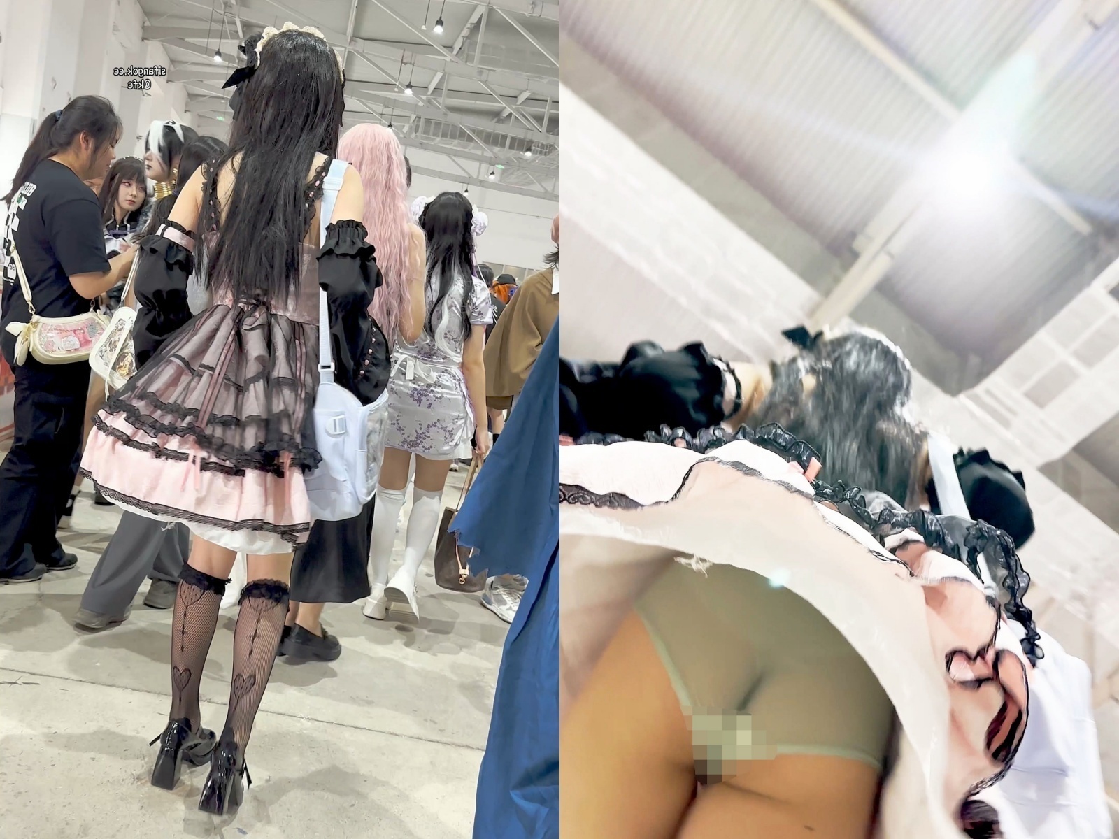 ⭐⭐⭐过膝袜嫩妹COSER穿了透明内·反差感无毛白虎狂露一线B【1V】【1.91G】