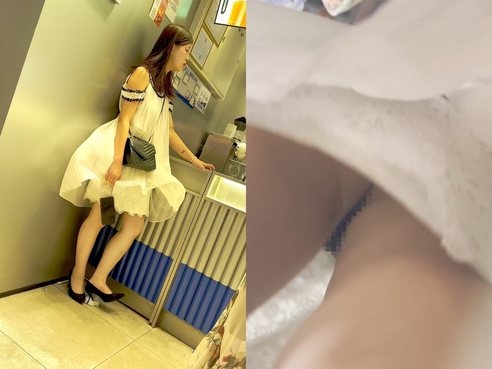 【KFC】高跟靓女警惕性极高·站在角落·果然穿了一根线的骚丁【1V】【148M】