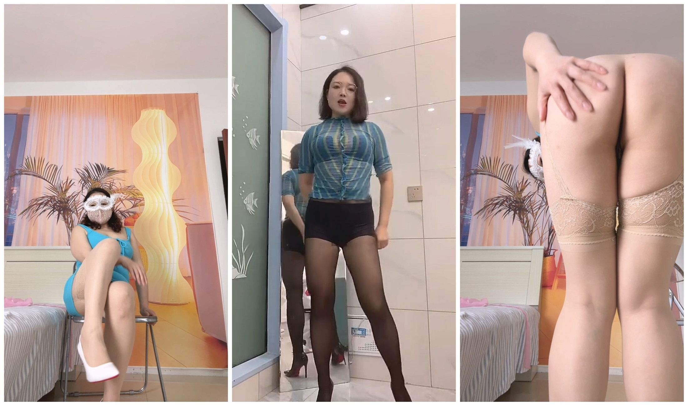 【快手福利】风骚大奶熟女【敏姨媚 密嫂】丝袜情趣裸舞扣B【7V】【2.38G】