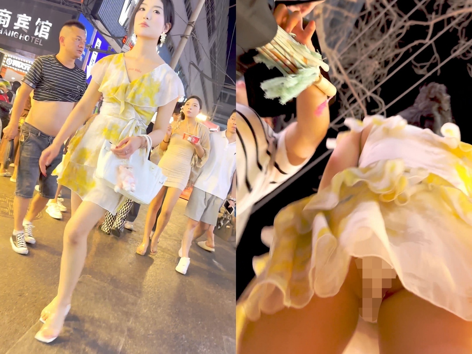 【KFC】两个穿着暴露的少妇逛夜市·白内骚窄内一箭双雕【1V】【312M】