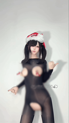 推特顶级COS 希尔薇 2025岁末福利裸舞 圣诞套装顶顶飞【19P9V】【393M】