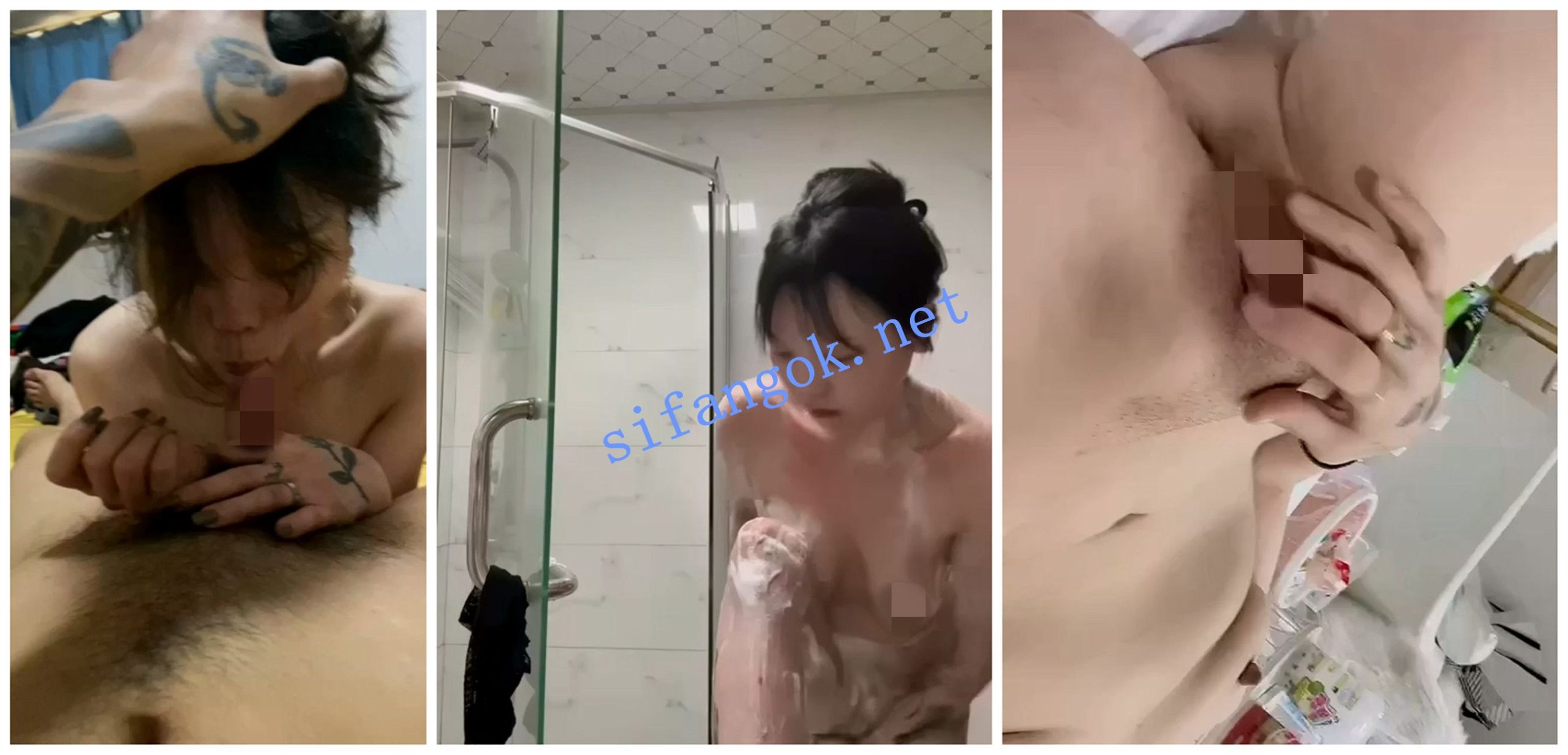 【抖音福利】纹身精神小妹洗澡自慰XO【包子不吃包子】【8V】【108M】